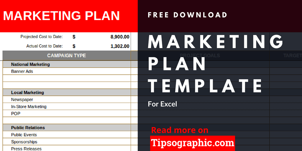 free marketing plan microsoft excel template