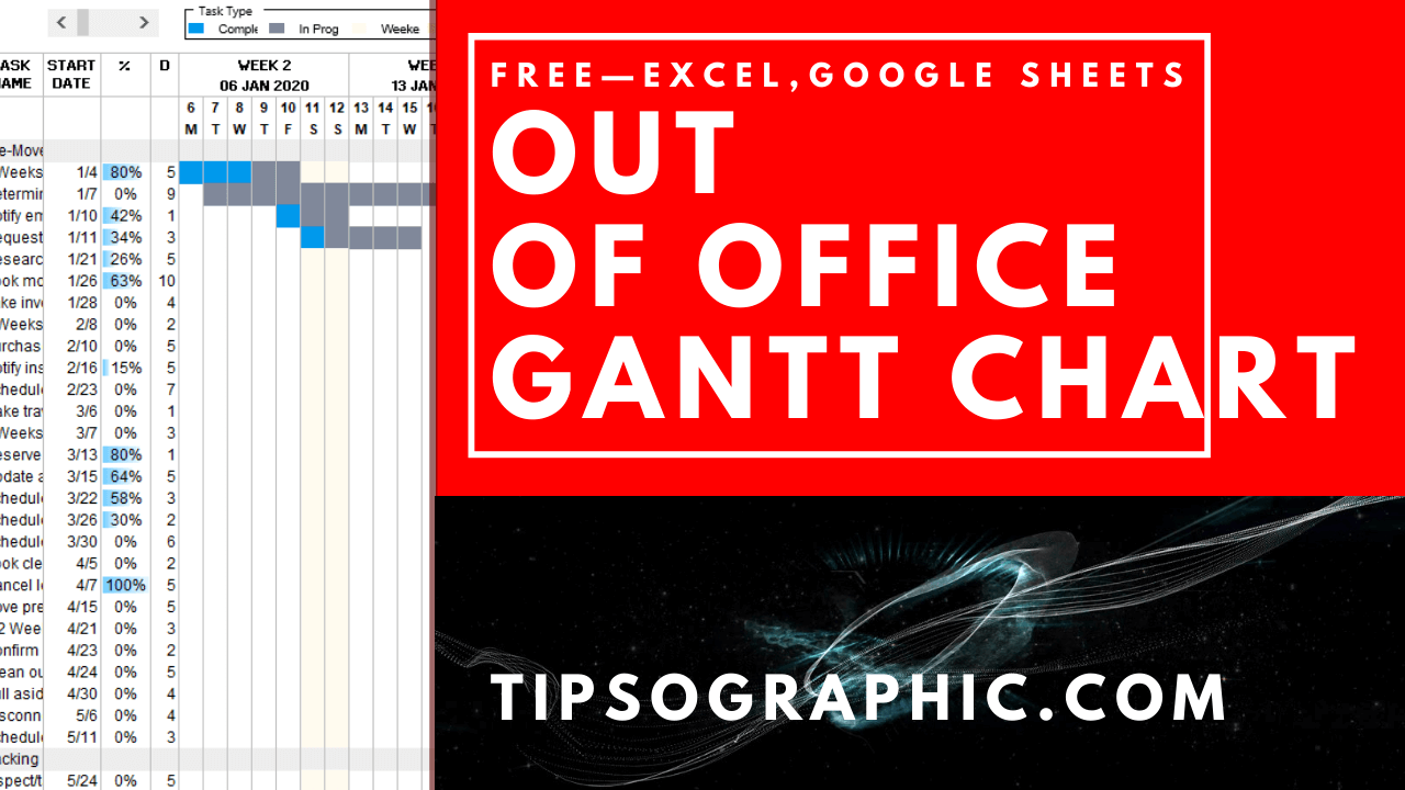 FREE DOWNLOAD > Out of Office Gantt Chart Template for Excel, Free Download