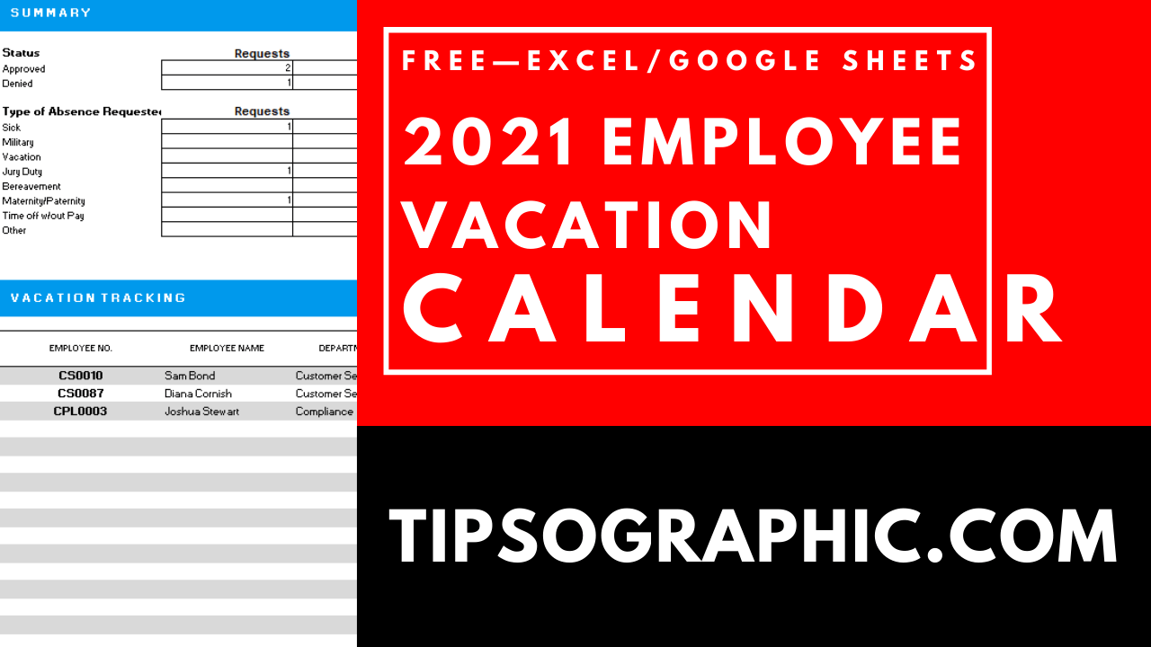 FREE DOWNLOAD > Download the 2021 Employee Vacation Calendar with Tracker